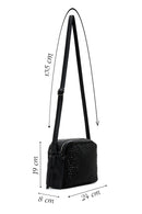 Woman Black Long Strap Stoned Crossbody Bag | Derimod Woman Black Long Strap Stoned Crossbody Bag | Derimod