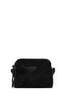 Woman Black Long Strap Stoned Crossbody Bag | Derimod Woman Black Long Strap Stoned Crossbody Bag | Derimod