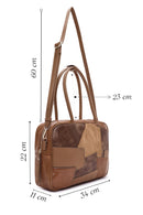 Women's Brown Long Strap Patterned Shoulder Bag | Derimod Women's Brown Long Strap Patterned Shoulder Bag | Derimod