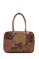 Women's Brown Long Strap Patterned Shoulder Bag | Derimod Women's Brown Long Strap Patterned Shoulder Bag | Derimod