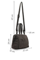 Kadın Gri Uzun Askılı Süet Kol Çantası | Derimod Kadın Gri Uzun Askılı Süet Kol Çantası | Derimod