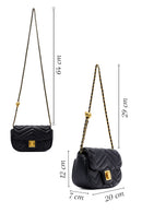 Woman Black Long Strap Quilted Mini Crossbody Bag | Derimod Woman Black Long Strap Quilted Mini Crossbody Bag | Derimod