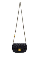 Woman Black Long Strap Quilted Mini Crossbody Bag | Derimod Woman Black Long Strap Quilted Mini Crossbody Bag | Derimod