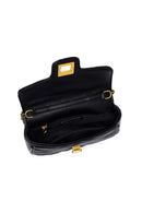 Woman Black Long Strap Quilted Mini Crossbody Bag | Derimod Woman Black Long Strap Quilted Mini Crossbody Bag | Derimod