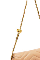 Woman Beige Long Strap Quilted Mini Crossbody Bag | Derimod Woman Beige Long Strap Quilted Mini Crossbody Bag | Derimod