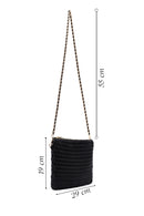 Woman Black Long Chain Strap Printed Clutch Bag | Derimod Woman Black Long Chain Strap Printed Clutch Bag | Derimod