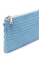 Woman Blue Long Chain Strap Printed Clutch Bag | Derimod Woman Blue Long Chain Strap Printed Clutch Bag | Derimod