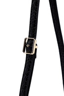 Woman Black Long Strap Printed Crossbody Bag | Derimod Woman Black Long Strap Printed Crossbody Bag | Derimod