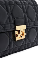 Woman Black Long Strap Mini Quilted Crossbody Bag | Derimod Woman Black Long Strap Mini Quilted Crossbody Bag | Derimod