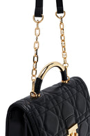 Woman Black Long Strap Mini Quilted Crossbody Bag | Derimod Woman Black Long Strap Mini Quilted Crossbody Bag | Derimod