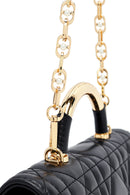 Woman Black Long Strap Mini Quilted Crossbody Bag | Derimod Woman Black Long Strap Mini Quilted Crossbody Bag | Derimod