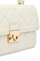 Woman Cream Long Strap Mini Quilted Crossbody Bag | Derimod Woman Cream Long Strap Mini Quilted Crossbody Bag | Derimod