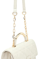 Woman Cream Long Strap Mini Quilted Crossbody Bag | Derimod Woman Cream Long Strap Mini Quilted Crossbody Bag | Derimod