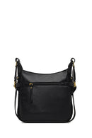 Women's Black Long Strap Suede Leather Crossbody Bag | Derimod Women's Black Long Strap Suede Leather Crossbody Bag | Derimod
