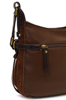 Women's Brown Long Strap Suede Leather Crossbody Bag | Derimod Women's Brown Long Strap Suede Leather Crossbody Bag | Derimod