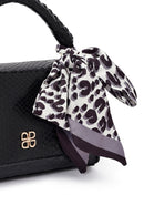 Kadın Siyah Uzun Askılı Kroko Desenli Klasik Kol Çantası | Derimod Kadın Siyah Uzun Askılı Kroko Desenli Klasik Kol Çantası | Derimod