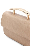 Kadın Bej Uzun Askılı Desenli Mini Kol Çantası | Derimod Kadın Bej Uzun Askılı Desenli Mini Kol Çantası | Derimod