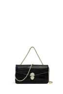 Women's Black Long Chain Strap Patent Leather Mini Classic Evening Shoulder Bag | Derimod Women's Black Long Chain Strap Patent Leather Mini Classic Evening Shoulder Bag | Derimod