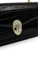 Women's Black Long Chain Strap Patent Leather Mini Classic Evening Shoulder Bag | Derimod Women's Black Long Chain Strap Patent Leather Mini Classic Evening Shoulder Bag | Derimod