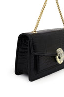 Women's Black Long Chain Strap Patent Leather Mini Classic Evening Shoulder Bag | Derimod Women's Black Long Chain Strap Patent Leather Mini Classic Evening Shoulder Bag | Derimod