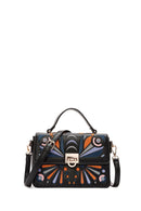 Women's Black Long Strap Printed Shoulder Bag | Derimod Women's Black Long Strap Printed Shoulder Bag | Derimod