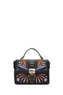 Women's Black Long Strap Printed Shoulder Bag | Derimod Women's Black Long Strap Printed Shoulder Bag | Derimod