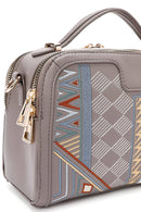 Women's Taupe Long Strap Printed Shoulder Bag | Derimod Women's Taupe Long Strap Printed Shoulder Bag | Derimod