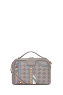 Women's Taupe Long Strap Printed Shoulder Bag | Derimod Women's Taupe Long Strap Printed Shoulder Bag | Derimod
