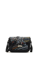 Kadın Siyah Baskılı Çapraz Çanta | Derimod Kadın Siyah Baskılı Çapraz Çanta | Derimod