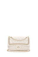 Kadın Krem Uzun Askılı Kapitone Omuz Çantası | Derimod Kadın Krem Uzun Askılı Kapitone Omuz Çantası | Derimod