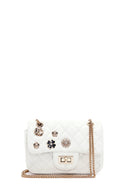 Woman White Long Strap Quilted Shoulder Bag | Derimod Woman White Long Strap Quilted Shoulder Bag | Derimod