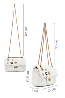 Woman White Long Strap Quilted Shoulder Bag | Derimod Woman White Long Strap Quilted Shoulder Bag | Derimod