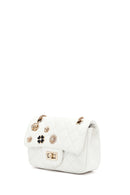 Woman White Long Strap Quilted Shoulder Bag | Derimod Woman White Long Strap Quilted Shoulder Bag | Derimod