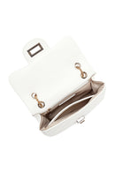 Woman White Long Strap Quilted Shoulder Bag | Derimod Woman White Long Strap Quilted Shoulder Bag | Derimod