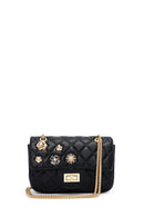 Woman Black Long Strap Quilted Shoulder Bag | Derimod Woman Black Long Strap Quilted Shoulder Bag | Derimod