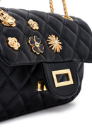 Woman Black Long Strap Quilted Shoulder Bag | Derimod Woman Black Long Strap Quilted Shoulder Bag | Derimod