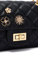 Woman Black Long Strap Quilted Shoulder Bag | Derimod Woman Black Long Strap Quilted Shoulder Bag | Derimod