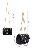 Woman Black Long Strap Quilted Shoulder Bag | Derimod Woman Black Long Strap Quilted Shoulder Bag | Derimod