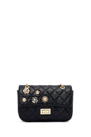 Woman Black Long Strap Quilted Shoulder Bag | Derimod Woman Black Long Strap Quilted Shoulder Bag | Derimod