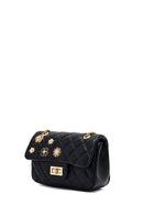 Woman Black Long Strap Quilted Shoulder Bag | Derimod Woman Black Long Strap Quilted Shoulder Bag | Derimod