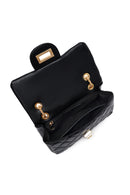 Woman Black Long Strap Quilted Shoulder Bag | Derimod Woman Black Long Strap Quilted Shoulder Bag | Derimod