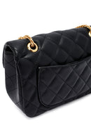 Woman Black Long Strap Quilted Shoulder Bag | Derimod Woman Black Long Strap Quilted Shoulder Bag | Derimod