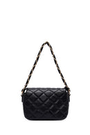 Woman Black Long Strap Quilted Shoulder Bag | Derimod Woman Black Long Strap Quilted Shoulder Bag | Derimod