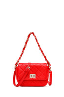 Woman Red Long Strap Quilted Shoulder Bag | Derimod Woman Red Long Strap Quilted Shoulder Bag | Derimod