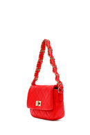 Woman Red Long Strap Quilted Shoulder Bag | Derimod Woman Red Long Strap Quilted Shoulder Bag | Derimod