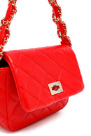 Woman Red Long Strap Quilted Shoulder Bag | Derimod Woman Red Long Strap Quilted Shoulder Bag | Derimod