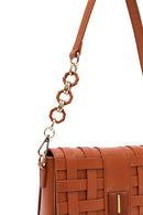 Kadın Taba Uzun Askılı Örgü Çapraz Çanta | Derimod Kadın Taba Uzun Askılı Örgü Çapraz Çanta | Derimod