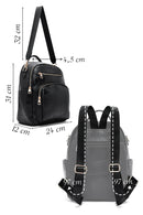 Woman Black Long Strap Printed Backpack | Derimod Woman Black Long Strap Printed Backpack | Derimod