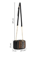 Women's Black Long Strapped Printed Crossbody Bag | Derimod Women's Black Long Strapped Printed Crossbody Bag | Derimod