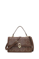 Women's Taupe Long Strap Stone-Embellished Shoulder Bag | Derimod Women's Taupe Long Strap Stone-Embellished Shoulder Bag | Derimod